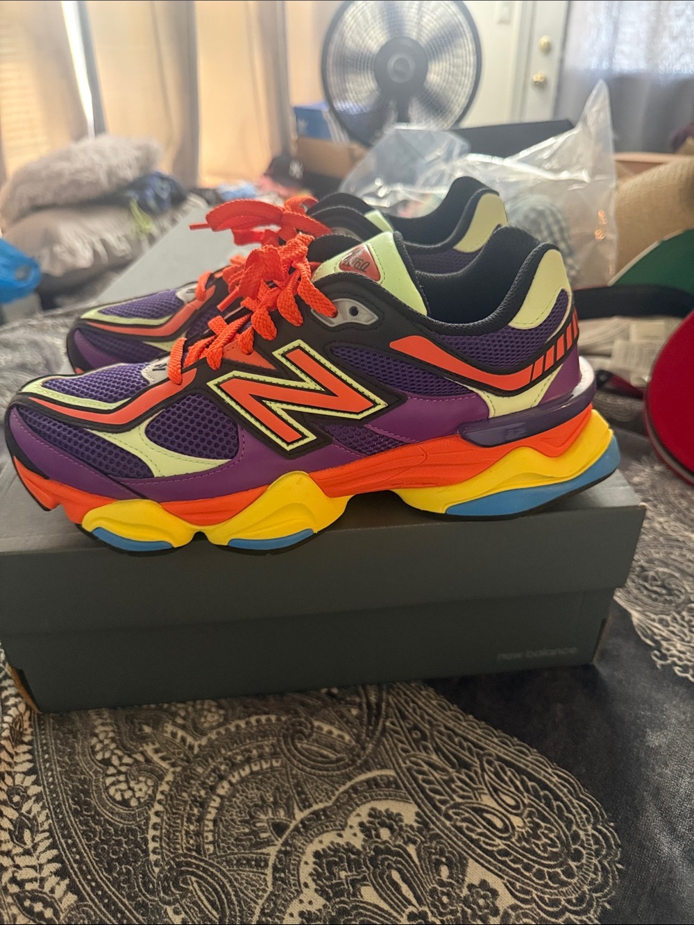 New Balance Multicolor Athletic Sneakers - Purple/Orange/Yellow/Blue